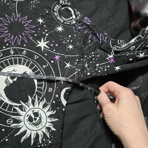 Killstar Nebula Black and White Celestial Cropped Hoodie - Picture 4 of 4